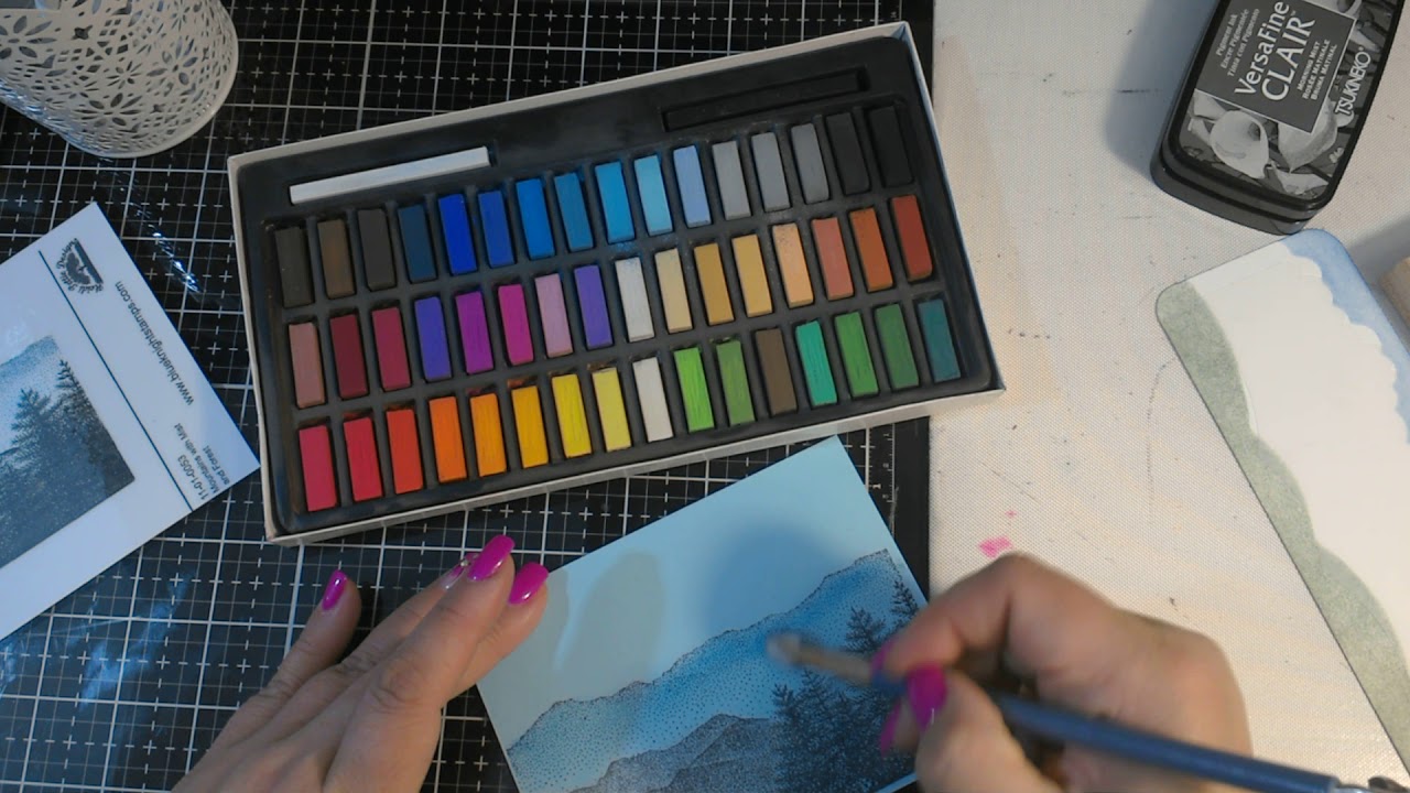 Coloring stamped images with chalk YouTube