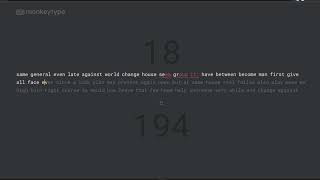 Monkey Type 190 Words Per Minute (60 Second Typing Test)