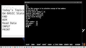 GW-BASIC statements | Random lecture Recording
