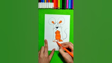 How to draw a funny mouse 🐭 #creative #tutorial #activities #drawing #animals #mouse #cartoon