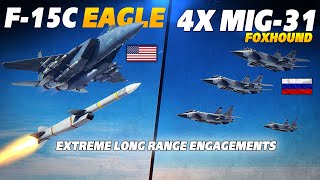 4x Mig-31 Foxhounds Vs F-15C Eagle | INTERCEPT | Digital Combat Simulator | DCS |
