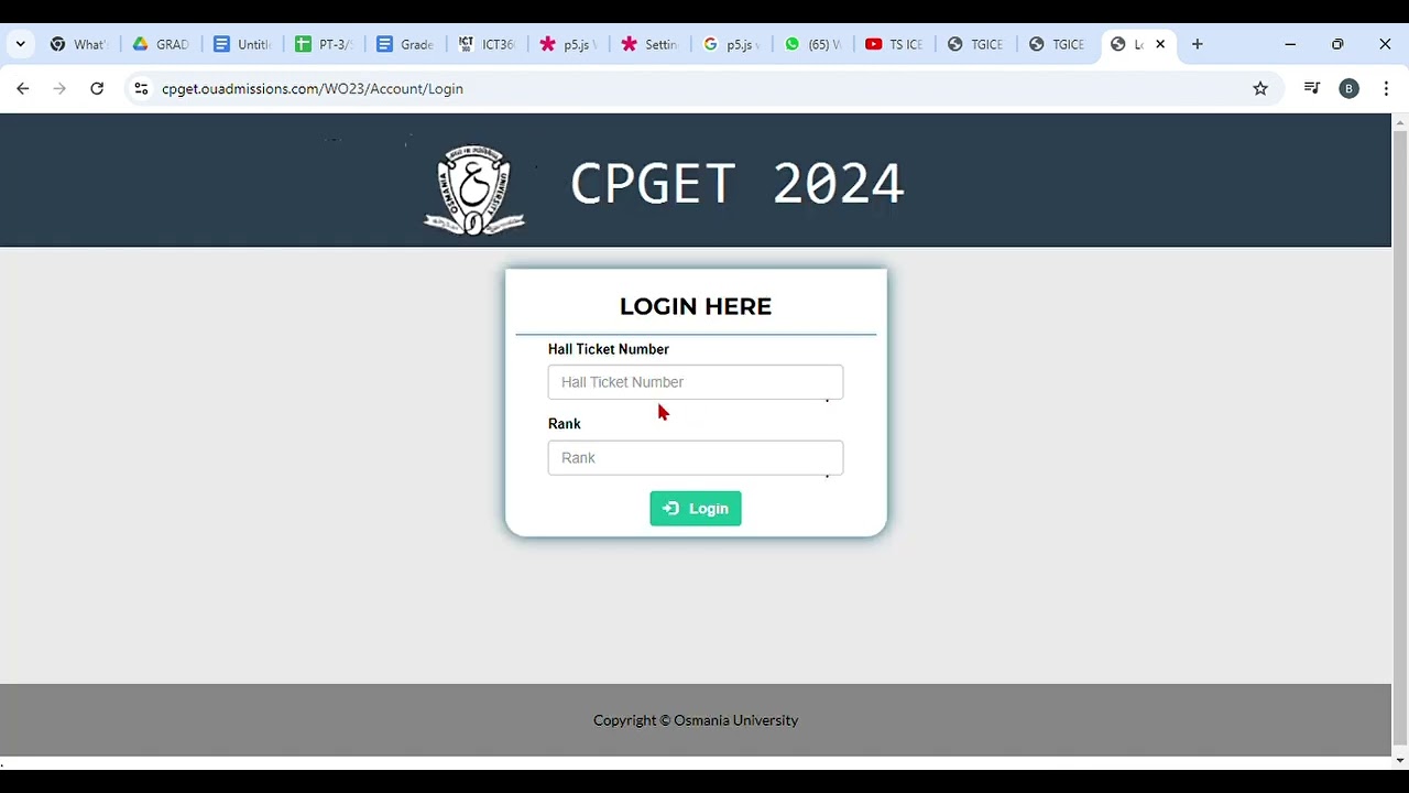 CPGET – 2024 Admissions   |Cpget counselling
