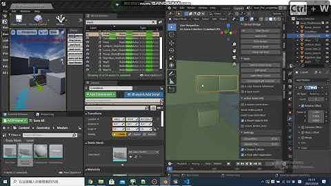 Unreal Engine Blender Bridge： 13-Static mesh:assets mark:[is export objects first]