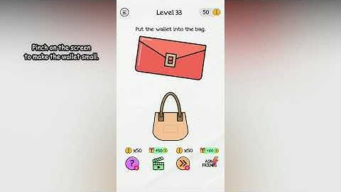 Braindom Level 33 Put the wallet into the bag.
