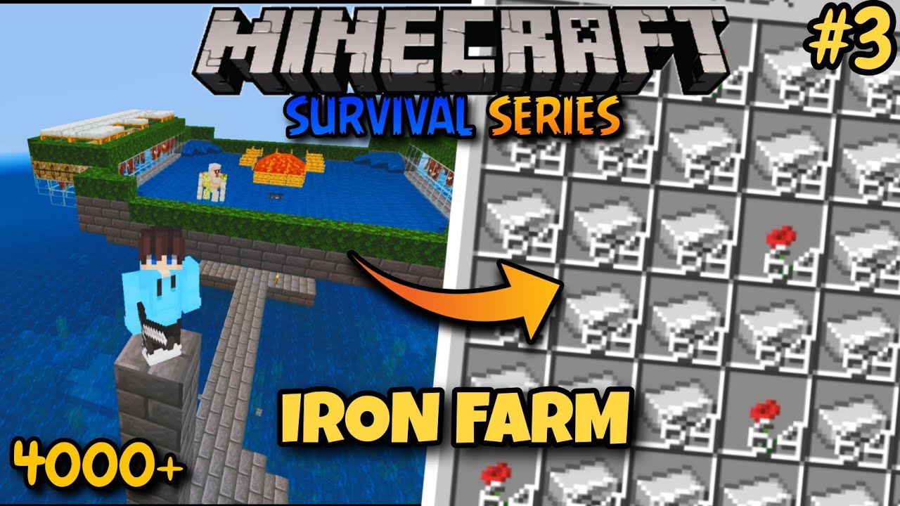I Build Iron Farm In My Survival World in Minecraft Pe 1.21+ || QuestX ...