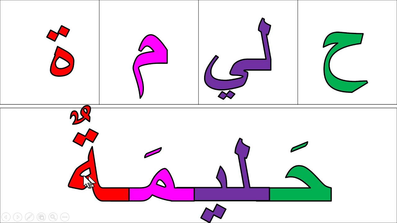 تعلم كيفية جمع الحروف لتكوين كلمات  والتدرب على تهجي هذه الكلمات بطريقة سهلة