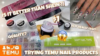 TEMU NAIL HAUL | TRYING $1 SOLID GLUE GEL | IS IT WORTH IT? I WAS SHOCKED! AFFORDABLE NAIL SUPPLIES