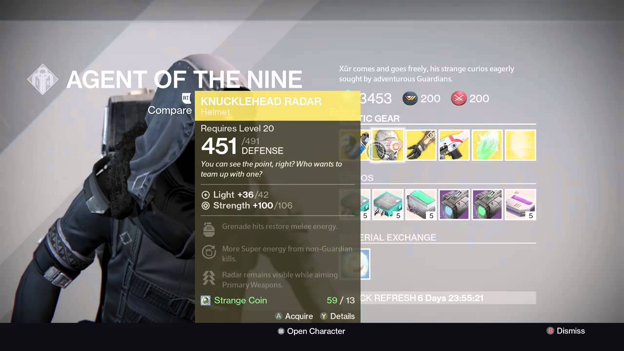 Destiny Xur Agent Of The Nine Location 7/31/15