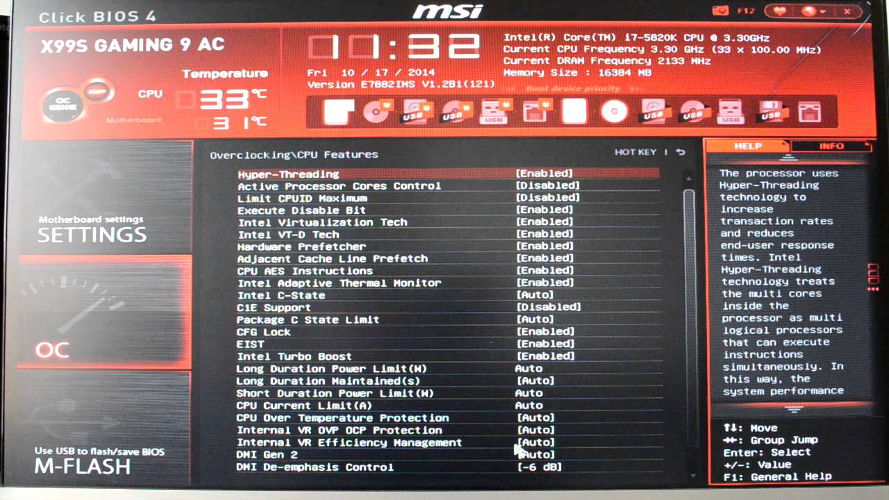 MSI X99S Gaming 9 AC BIOS YouTube