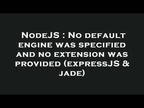 NodeJS : No default engine was specified and no extension was provided (expressJS & jade)