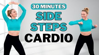 🔥30 Min Tabata Cardio🔥Side Steps Cardio For Weight Loss🔥Knee Friendly🔥No Jumping🔥Full Body Burn🔥