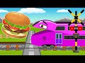 ハンバーガーふみきりかんかん一番幸せなハンバーガー！ 架空の踏切と電車！ 【踏切アニメーション】