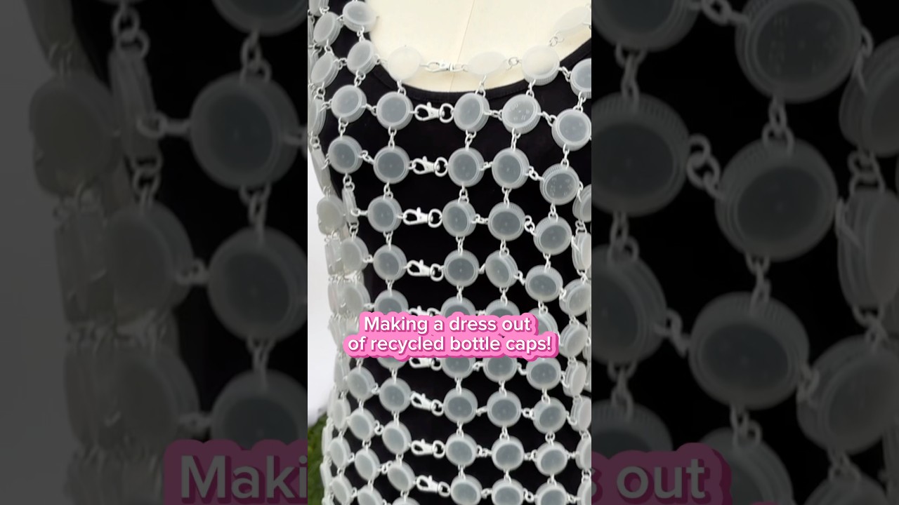 #diy dress out of plastic bottle caps