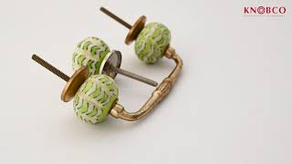 Famous KNM 060 V Green And White Ceramic Drawer Cabinet Knob & Pull Wealth