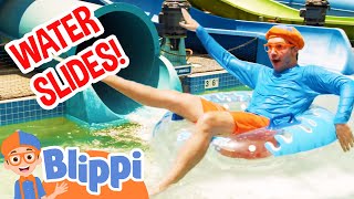 FUN Water Park Adventure with Blippi! | Exploring Theme Playgrounds | Educational Videos for Kids screenshot 5