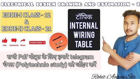 EDDE-II & EDDE-I :: INTERNAL WIRING TABLE LEARNING TRICKS :: ROHIT AARAV SIR :: POLYTECHNIC STUDY ::