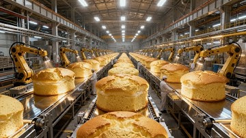 Inside a Factory: From Wheat Grain to Sponge Cake — The Complete Production Line (Full Process)