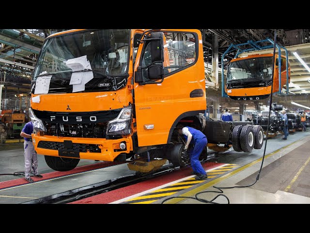 Inside Massive Japanese Factory Building Mitsubishi Fuso Trucks - Production Line class=