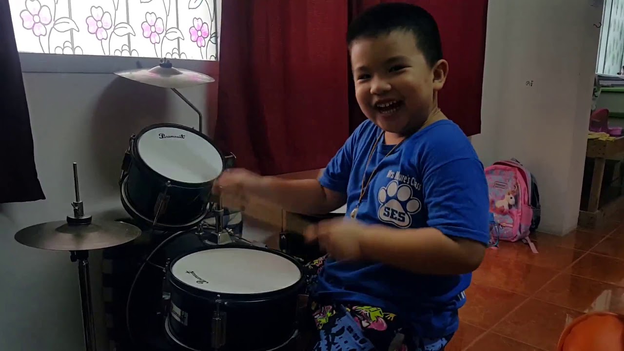 test Clip Cover Drum Back In Black (Triratt Age 5 ) YouTube