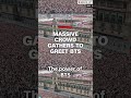 BTS at mexico presidential PALACE 50k people’s gathered 😮 #bts #arirang #mexico #viral