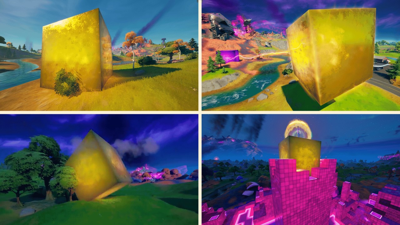 Evolution of Gold Cube in Fortnite