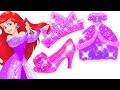 Play Doh Making Colorful Sparkle Disney Princess Ariel Dress High Heels Crown Castle Toys