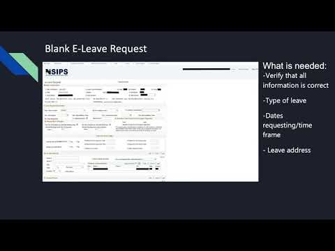 Navigating NSIPS:  E-Leave Requests