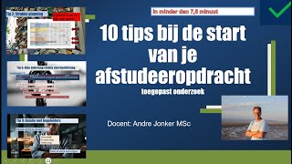 10 Tips Bij De Start Van Je Afstudeeropdracht, Scriptie Of Toegepast Onderzoek
