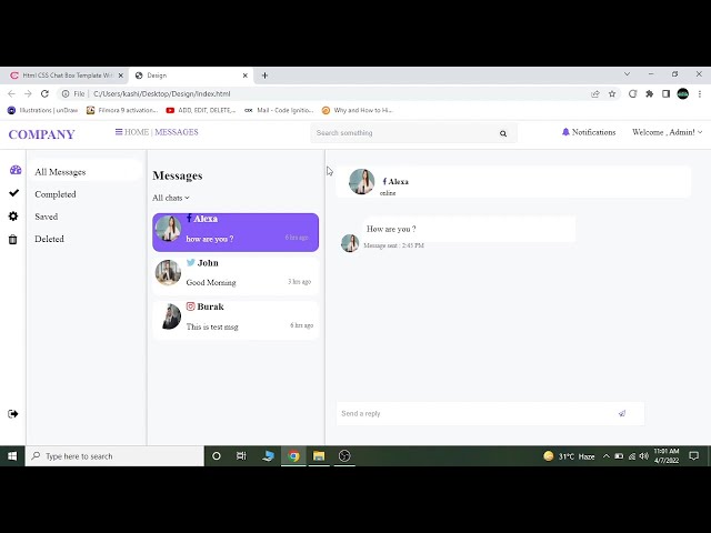 Html CSS Chat Box Template With Complete Source Code - YouTube html-css-chat-box-template-with-complete-source-code-youtube