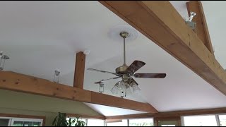 52" Hampton Bay St. Claire Ceiling Fan in Antique Brass