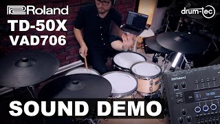 Roland TD50X Sound Demo on the VAD706 GN electronic drumkit