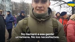 Soldado ucraniano opinando sobre los civiles de Donbass
