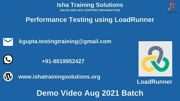 Performance Testing using LoadRunner Demo 1. Pls contact or whatsapp us on +91-8019952427 to enroll