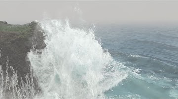 Houdini Cliff ocean splash