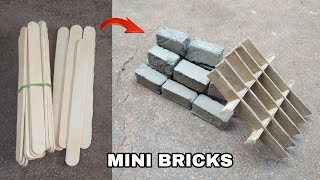 How to make Mini Bricks from Popsicle sticks (easy and simple way) | Cement Master