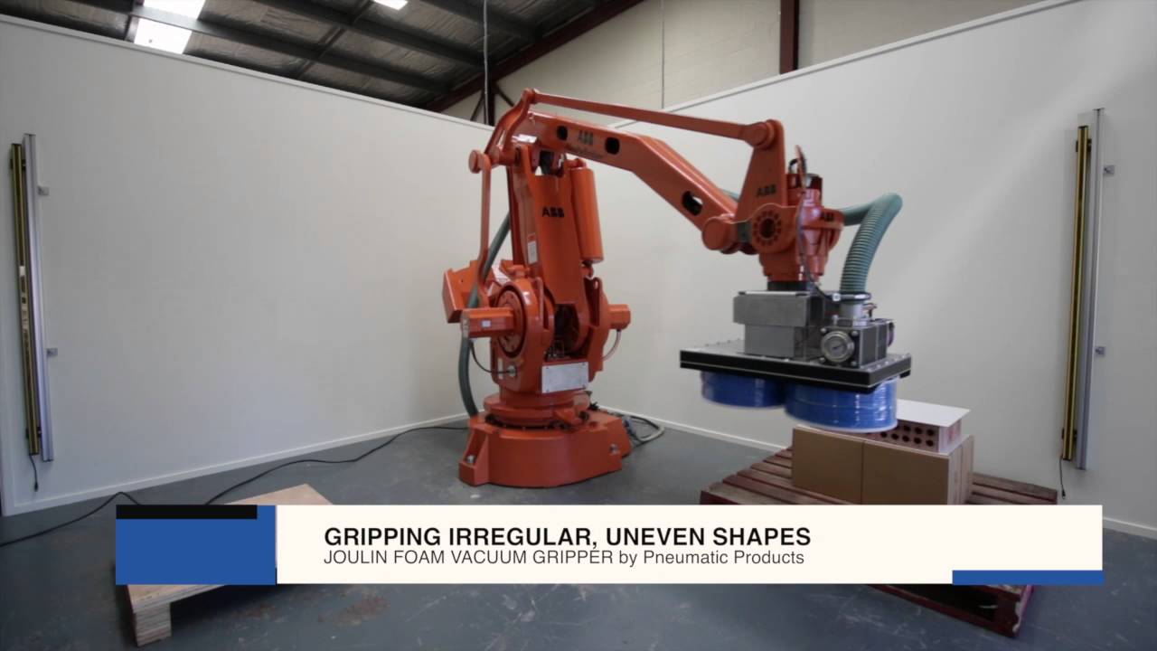Picking up irregular, uneven surfaces with the Joulin Foam Vacuum Gripper by Pneumatic Products