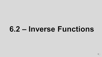 Alg 2: 6.2 Inverse Functions
