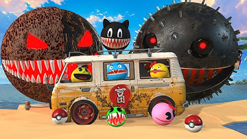 TWO ROBOT PACMAN VS MONSTER PACMAN ROBOT X 1338