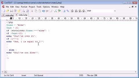 Beginner PHP Tutorial 8 of 200  (Indentation - Youtube)