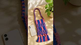 Easy Macrame Mobile Pouch Tutorial #macramebag #diygallery #short #macramediy