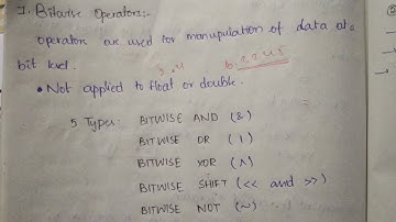 Operators in c notes | PPS unit 1 | jntuh preparation