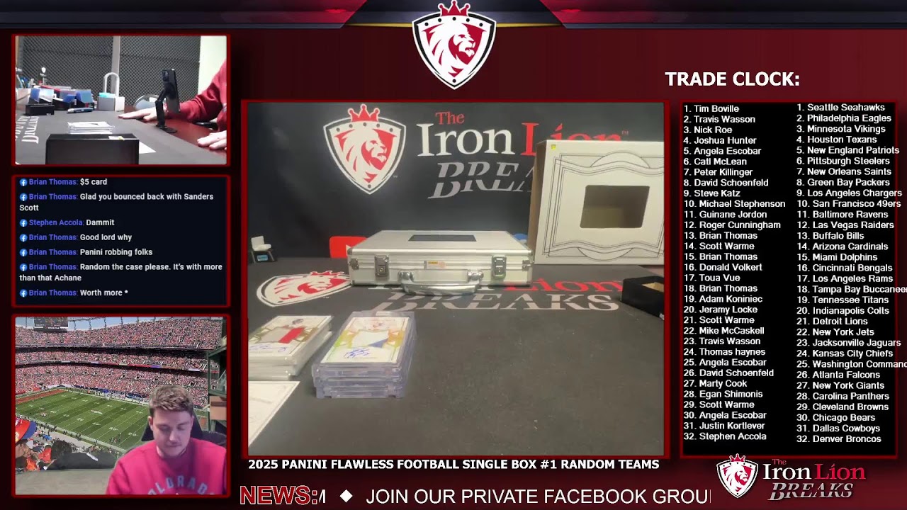 2025 Panini Flawless Football Single Box #1 Random Teams