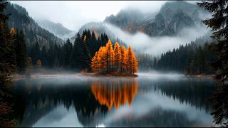 Where Autumn Rests 🍂 | Peaceful Lake Ambience & Relaxing Music | 3 Hours | 4K