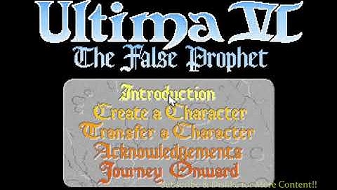 Ultima VI: The False Prophet PC (1990) Intro Cinematic