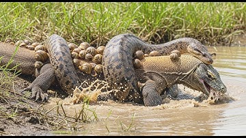 Komodo Dragon vs. Python: The Bizarre Battle Covered in Snails