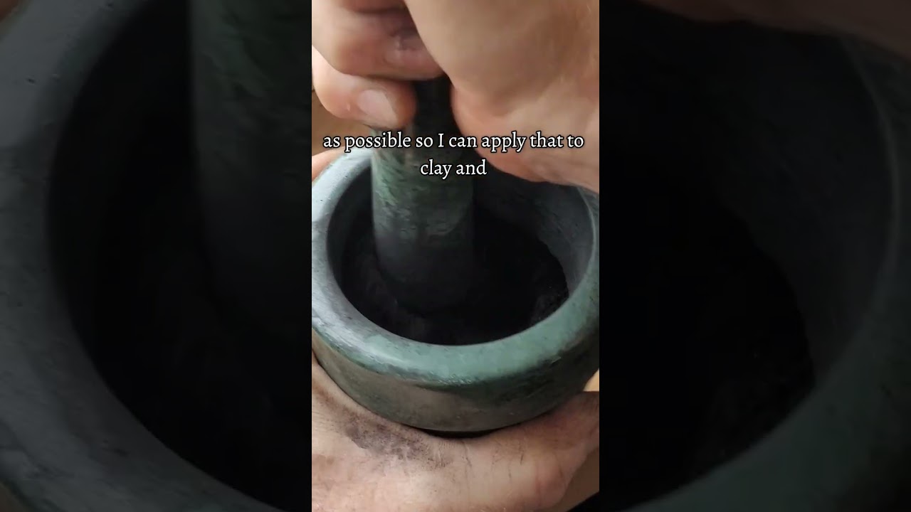 Like an alchemist, I will grind this charcoal into a fine powder making it perfect to temper my clay