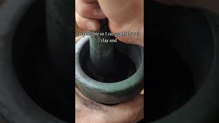 Like an alchemist, I will grind this charcoal into a fine powder making it perfect to temper my clay