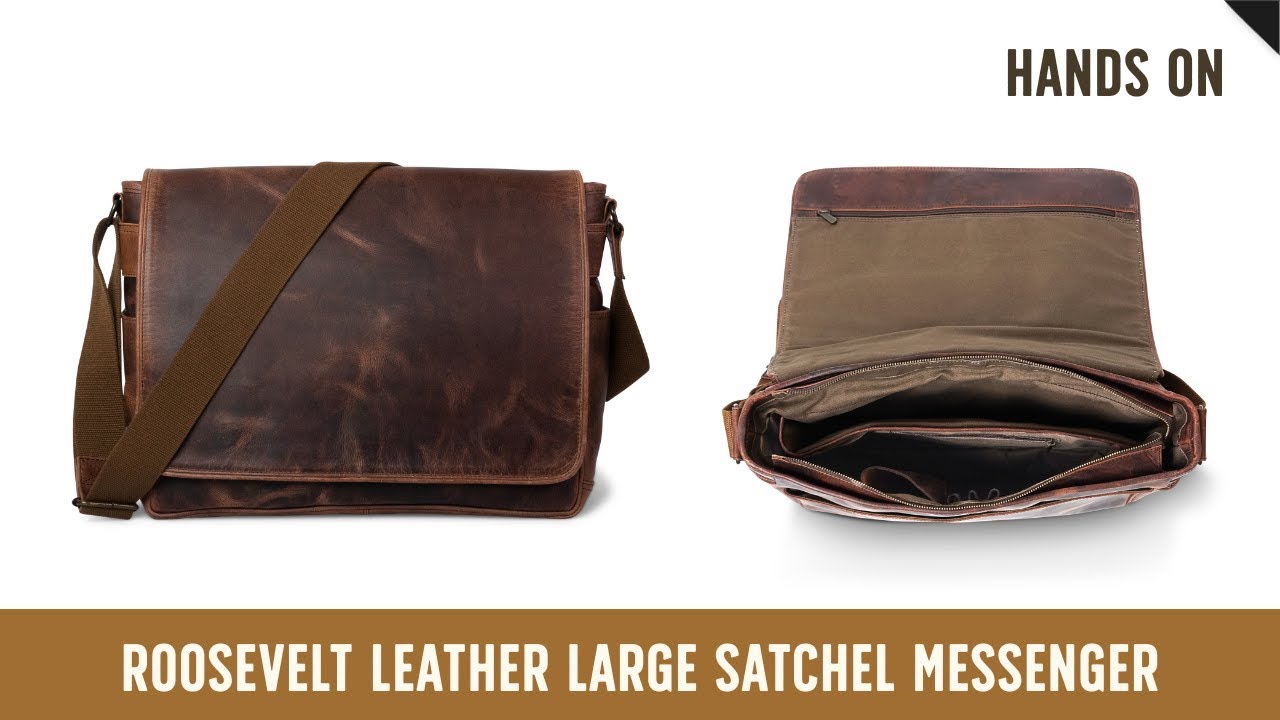 Large Buffalo Leather Messenger Bag in Dark Oak from Buffalo Jackson ...