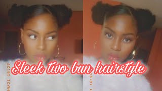 How to :EASY TWO BUN TUTORIAL|natural, everyday hairstyles