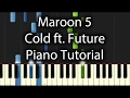 Maroon 5 - Cold ft. Future Tutorial (How To Play On Piano)